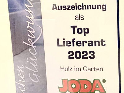 Urkunde TOP Lieferant 2023 Kop